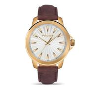 Police Reloj analógico de Cuarzo para Hombre con Correa de Piel PEWJA2207804, Dorado, Correa