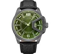 Police Reloj analógico de Cuarzo para Hombre con Correa de Piel PEWJB0005603, Gris-Negro-Verde