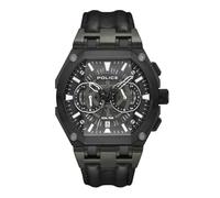 Police Reloj de pulsera cronógrafo para hombre con correa de cuero duradera, Escudo negro, Moderno