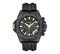 Police Reloj de pulsera cronógrafo para hombre con correa de cuero duradera, Negro eléctrico, Moderno