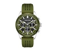 Police Reloj Motion con correa de silicona verde oliva PEWJQ2204111
