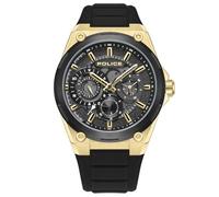 POLICE Salkantay - Reloj de Pulsera analógico para Hombre con Correa de Silicona, Dorado, Talla única, Correa