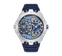 Police Scepter 42mm Reloj analógico para Hombres Esfera Azul/Negra con Silicona Azul