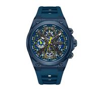 Police Sonic - Reloj cronógrafo para hombre con esfera azul y negra, correa de silicona azul, con caja de acero inoxidable, correa azul, azul, Correa