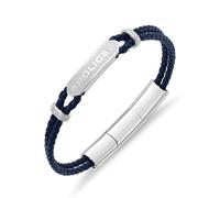 Police Twincord POLICEPLAQUE DUOROW PEAGB0040102 - Pulsera de piel para hombre, color azul marino