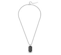 POLICE U-TURN PEAGN0041701 - Colgante de etiqueta de fibra de carbono con cadena para hombre, talla única, acero inoxidable, sin piedras preciosas