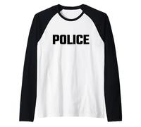 Police Uniform Illustration Novelty Graphic Designs Style Camiseta Manga Raglan