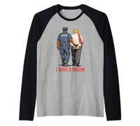 Policía Anti Trump arresta sueño de protesta política Camiseta Manga Raglan
