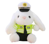 Policía de Bunny - Plush Traffic Cop Rabbit Doll, Cartoon Bunny Toy | Decoración de Conejo de Casco de Motocicleta, Colgante de Cola de automóvil, Mascota de Espejo retrovisor para