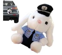 Policía de Conejo de Juguete,Peluche de Conejo policial, Muñecas de Conejo de policía de Motocicleta, Muñecas de Peluche al Aire Libre del Coche Lindas, de Maletero de Dibujos Animados para