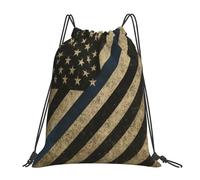 Policía De Línea Azul Delgada Retro Bolsa De Gimnasia Ajustable Mochila Gimnasio Ligera Bolsa De Hombro Doble para Viaje Vacaciones Yoga 36X42Cm