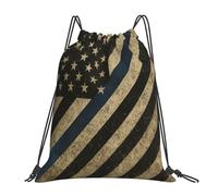 Policía De Línea Azul Delgada Retro Bolsa De Gimnasio Fácil De Doblar Deporte Mochila Ligera Bolsa con Cordón para Vacaciones Mujeres Yoga 36X42Cm