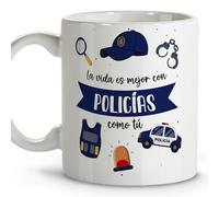 Policia local. Tazas originales para regalar. Regalos originales de policia. Tazas personalizadas. Taza cerámica 330 ml.