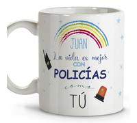Policia nacional opositor. Tazas personalizadas con nombre. Tazas originales para regalar. Regalos originales de policia. Taza cerámica 330 ml.