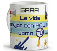 Policía nacional. Tazas personalizadas con nombre. Tazas originales para regalar. Regalos originales de policia. Taza cerámica 330 ml.