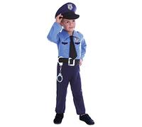 Policía Oficial Disfraz niño (Talla 3-4 años) con músculos Acolchados