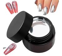 Policio De Gel De Espejo Plateado - Efecto De Metal Gel De Uñas | Tamaño Portátil De 10 G, De Larga Duración, Para El Salón De Inicio | Uñas De Metal Brillando En Fechas, Fiesta, Días Especiales