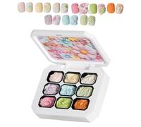 Policio De Gel De Uñas Sólido - Paleta De Manicura De Gel De 9 Colores | Esmalte De Uñas De Larga Duración Para Mujeres Salón Para El Hogar Del Hogar La Extensión Nupcial Consejos Franceses De L