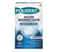 Polident Acción Desinfectante Con Oxígeno Activo, Tabletas Limpiadoras Para Prótesis Dentales, Limpieza Ultrarrápida , 30 Unidades