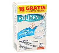 Polident Acción Desinfectante, Tabletas Limpiadoras Para Prótesis Dentales, Férula Dental Y Ortodoncia, 3 Minutos, 72 Tabletas