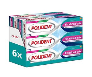 Polident Crème fixative Forte Toute La Journée, Pour Prothèses Dentaires Partielles ou Complètes, lot de 6x40g
