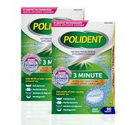 Polident Pastillas limpiadoras antibacterianas para aparatos dentales de 3 minutos, 90 unidades (paquete de 2)