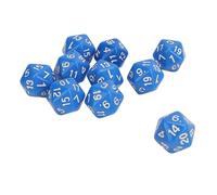 Poliedral Dice Set 10pcs plástico Dados Ligeros de 20 Lados para Juegos de Mesa de Roles y lecciones de matemáticas Resistentes a rasguños Grandes números Transparentes Grandes (Azul)