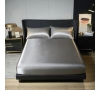 Poliéster 3 Piezas Superficie Satinada Juego de sábanas Ajustables y Fundas de Almohada Banda elástica Alrededor de la Funda del colchón Funda de Cama King-3s se Ding Yin se-180x200cm