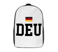 Poliéster Bolsa De Viaje Bandera Alemana Deu Mochila De Viaje Casual Backpack para Mujeres, Trabajo, Escolar, 42X32X14Cm