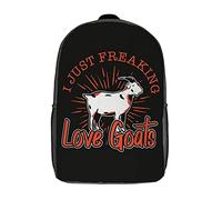 Poliéster Bolsa para Portátil Amante De Las Cabras Locas Mochila De Viaje con Compartimento Bolso Mochila para Adolescente, Viajes, Hombres, 42X32X14Cm