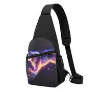 Poliéster Bolso de Pecho Hermoso arte abstracto de tigre animal salvaje Mochila Bandolera Moda Mochila Pecho para Acampada Excursión Senderismo