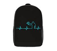 Poliéster Bolso Mochila Amor por El Paintball con Latidos del Corazón Bolsa De Viaje Elegante Mochila De Viaje para Gimnasio, Escolar, Mujeres, 42X32X14Cm