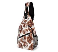 Poliéster Bolsos Cruzados Perro Spaniel Bretón Sling Bag Casual Bolso De Pecho Para Moto, Trabajo, Colegio