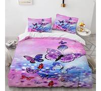 Poliéster Funda De Edredón Mariposas Antiarrugas Sin Hierro 135 X 200 Cm Fundas Nordicas Cama 90 Viene con 2 Fundas De Almohada De 40X75Cm.