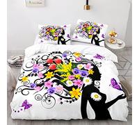 Poliéster Funda Nordica 90 Viene con 2 Fundas De Almohada De 40X75Cm. Ropas De Cama Mariposas Antiarrugas Sin Hierro 135 X 200 Cm