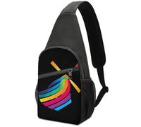 Poliéster Mochilas Pequeñas Vientos De Cambio Arcoíris Bolsa De Pecho Vintage Bolsa Deportiva De Hombro Para Trabajo, Moto, Camping