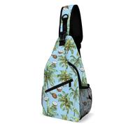 Poliéster Rucksack Palmera De Playa Y Cocotero Bandoleras Durable Bolso De Pecho Para Gimnasio, Vida, Hiking