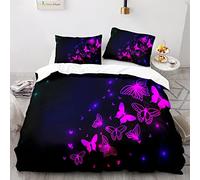 Poliéster Suave Ropa De Cama 155X220 Duradero Y De Secado Rápido Ropas De Cama 155X220Cm Mariposas + Funda De Almohada 40X75 Cm Fundas Nórdicas Cama 105