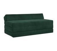 Poliéster Transpirable Plegable Moderno Uso Interior Verde 120x60x49cm | Sofá Cama Plegable Verde Oscuro 120x60x49 cm Tela 2 en 1 Convertible con Espuma, Colchón Suelo Visita Inesperada Dormitorio