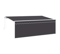 Poliéster y Aluminio retráctil Moderno Antracita 400 x 200 cm | Toldo Retráctil Antracita 400x200 cm Poliéster Aluminio Exterior Jardín Terraza Impermeable UV