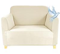 Poligino Funda para sofá con reposabrazos, 1 Plaza, Extensible, Impermeable, Marfil