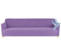Poligino Funda para sofá con reposabrazos, 4 plazas, Extensible, Impermeable, Lila