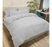 Poligino Fundas Nórdicas Cama 160 Microfibra Juego de Funda de Edredón 250x200 cm, 2 Fundas de Almohada 50 x 80 cm Gris Claro