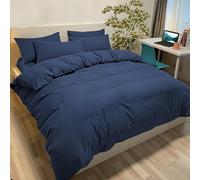 Poligino Fundas Nórdicas Cama 160 Microfibra Juego de Funda de Edredón 250x200 cm, 2 Fundas de Almohada 50 x 80 cm Azul