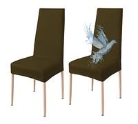 Poligino Fundas Sillas de Comedor Pack 2 Impermeable, Fundas para Sillas Elástica, Suave y Confortable, Marrón