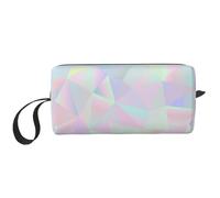 Poligonal holográfico Iridiscente Abstracto, Bolsa de Maquillaje Bolsa de cosméticos Bolsa de artículos de tocador de Viaje portátil Bolsa de Maquillaje