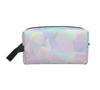 Poligonal holográfico Iridiscente Abstracto, Bolsa de Maquillaje Bolsa de cosméticos Bolsa de artículos de tocador de Viaje portátil Organizador de Bolsa de Maquillaje
