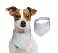Poligonal holográfico Iridiscente Abstracto,Pañuelos de algodón para Perros, Bufandas Ajustables para Mascotas,M