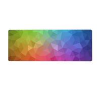 Poligonal Multicolor Que Consta de triángulos y arcoíris,Alfombrilla de ratón Grande para Escritorio, Teclado de Ordenador, Base de Goma Antideslizante, 30 x 80 cm