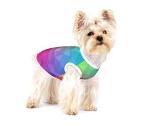Poligonal Multicolor Que Consta de triángulos y arcoíris,Camiseta de algodón sin Mangas para Mascotas, Chaleco Transpirable, Suave y elástico para Cachorros,L
